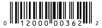 Barcode 012000003622