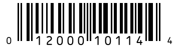 Barcode 012000101144