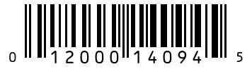 Barcode 012000140945
