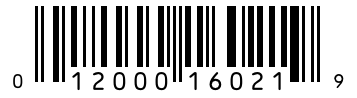 Barcode 012000160219