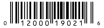 Barcode 012000190216