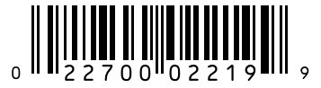 Barcode 022700022199