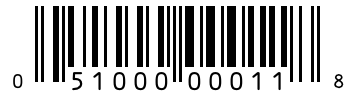 Barcode 051000000118