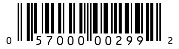 Barcode 057000002992