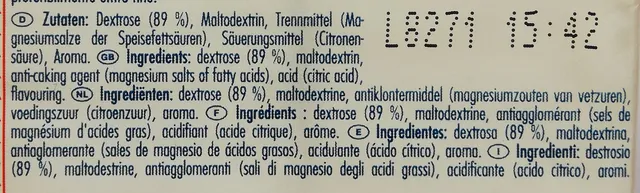 Dextro Energy Classic 138 g, ingredients of pack