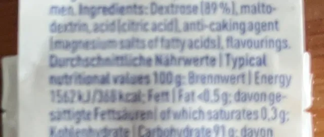 Dextro Energy Classic 46 g, ingredients of pack