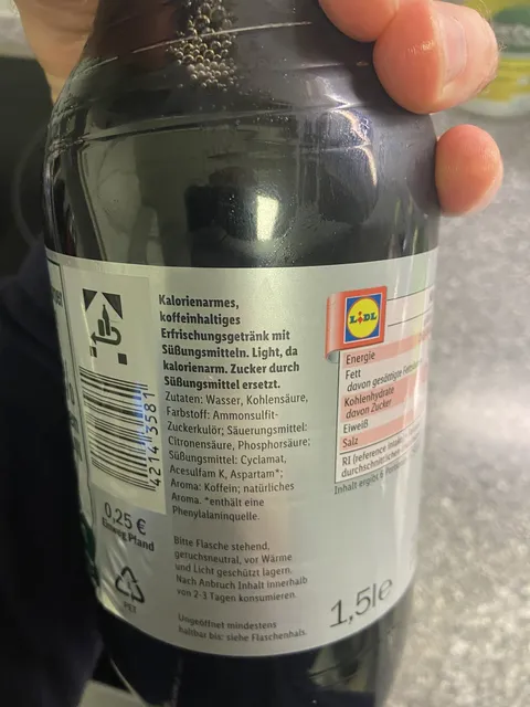 Freeway Cola Light 1,5 l, ingredients of pack