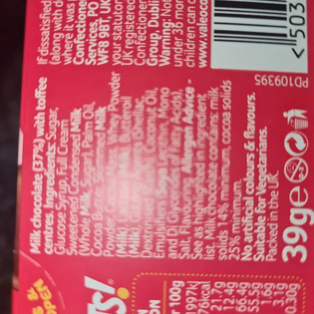 Poppets Toffee 39 g, other of pack