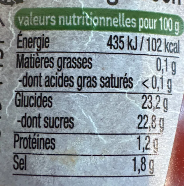 Heinz Tomato Ketchup 342 g, nutrition of pack