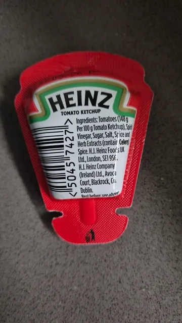 Heinz Tomato Ketchup 29 g, ingredients of pack