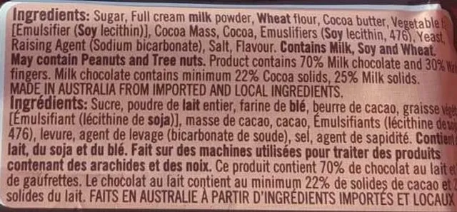 KitKat 4 Finger 45 g, ingredients of pack