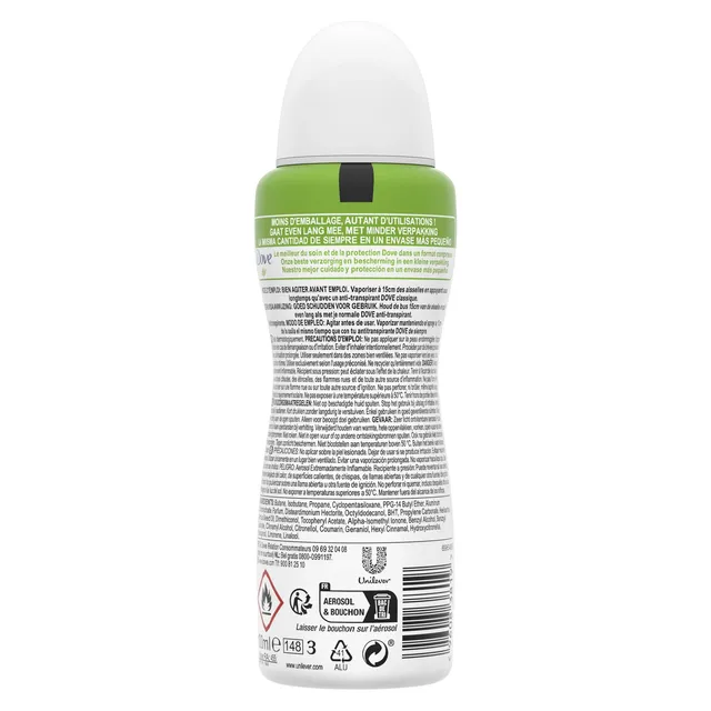 Dove Invisible Dry Anti-Transpirant Compressé 100 ml, ingredients of pack