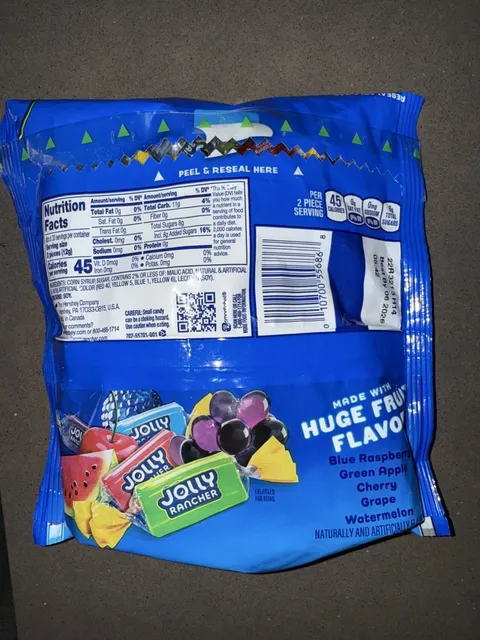 Jolly Rancher Original Flavors Hard Candy 14 oz, nutrition of pack