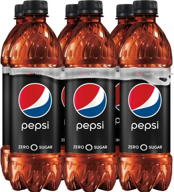 Pepsi Zero Sugar 6 × 16.9 fl oz bottles, front of pack