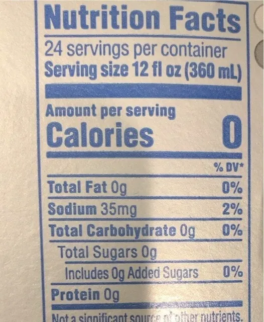 Diet Pepsi 24 × 12 fl oz cans, nutrition of pack