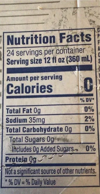 Diet Pepsi 24 × 12 fl oz cans, nutrition of pack