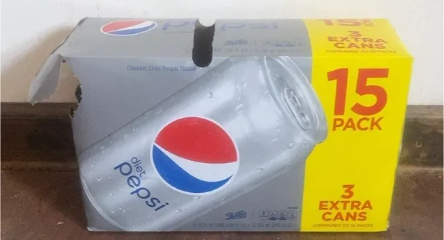 Diet Pepsi 15 × 12 fl oz cans, front of pack