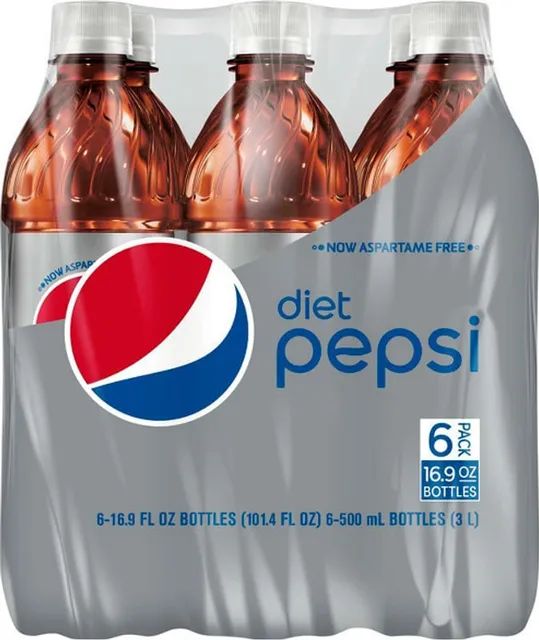 Diet Pepsi 6 × 16.9 fl oz bottles, front of pack