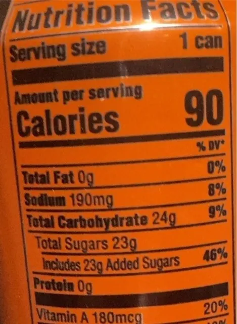 Mtn Dew Amp Game Fuel Charged Orange Storm 16 fl oz, nutrition of pack