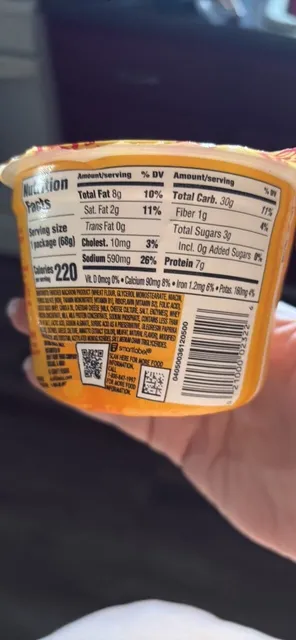Velveeta Shells & Cheese Original 2.39 oz, nutrition of pack