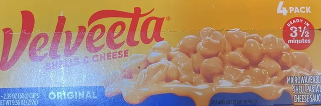 Velveeta Shells & Cheese Original 4 × 2.39 oz, front of pack