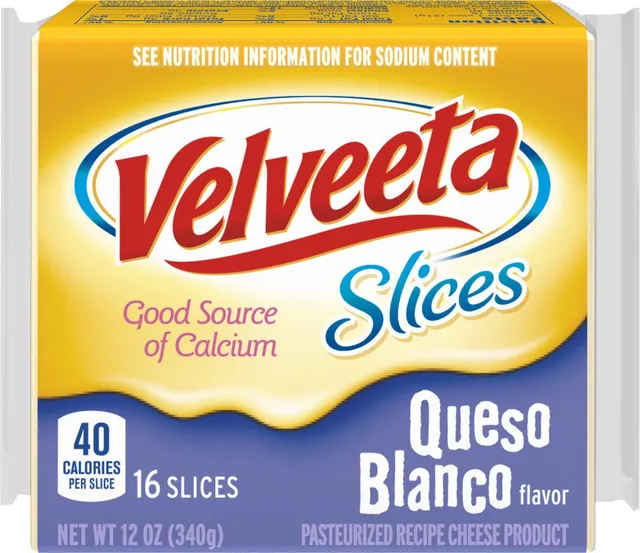 Velveeta Slices Queso Blanco 12 oz, front of pack
