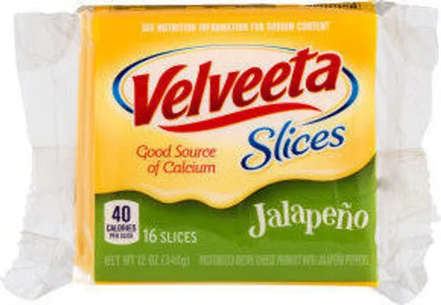 Velveeta Slices Jalapeño 12 oz, front of pack
