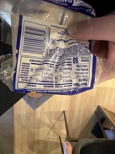 Kraft Singles Caramelized Onion 16 Slices 10.7 oz, nutrition of pack