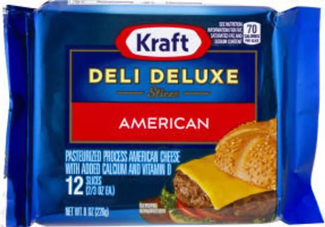 Kraft Deli Deluxe American Cheese Slices 8 oz, front of pack