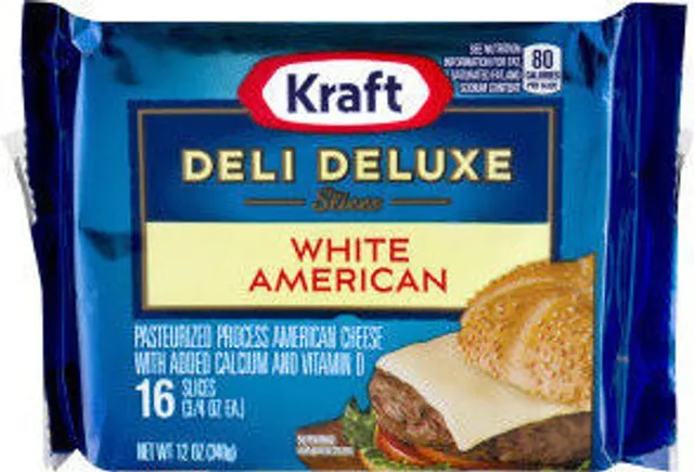 Kraft Deli Deluxe White American Cheese Slices 12 oz, front of pack