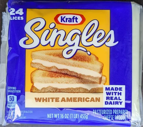 Kraft Singles White American 24 Slices 16 oz