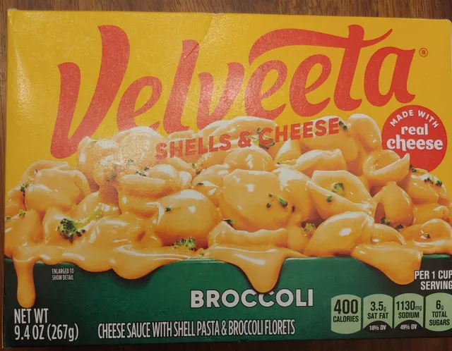 Velveeta Shells & Cheese Broccoli 9.4 oz, front of pack