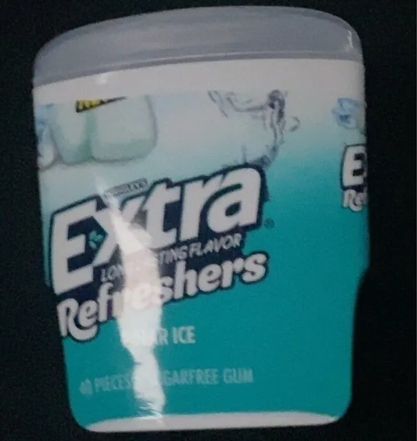 Extra Refreshers Polar Ice Sugarfree Gum 40 pieces, front of pack