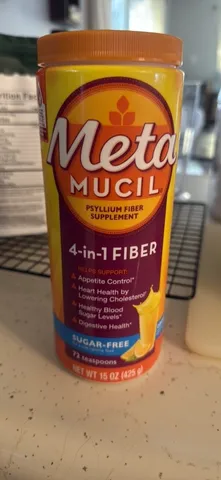 Metamucil 4-in-1 Fiber Powder Sugar-Free Orange Smooth, 72 teaspoons