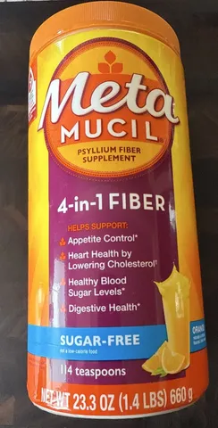 Metamucil 4-in-1 Fiber Powder Sugar-Free Orange Smooth, 114 teaspoons