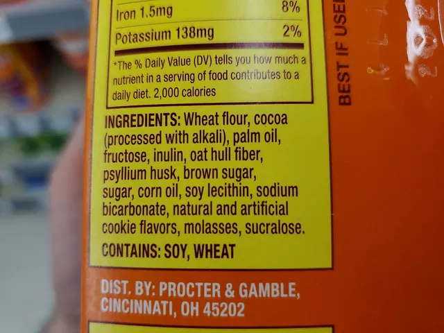 Metamucil Fiber Thins Chocolate 264 g, ingredients of pack