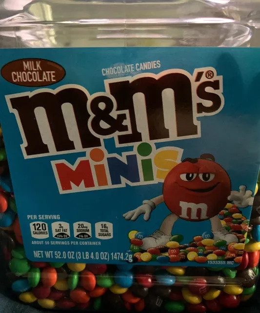 M&M's Minis Milk Chocolate Candies 52 oz, front of pack