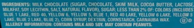 M&M's Minis Milk Chocolate Candies 52 oz, ingredients of pack