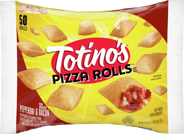 Totino's Pepperoni and Bacon Pizza Rolls 24.8 oz, front of pack