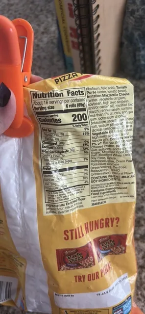 Totino's Cheese Pizza Rolls 48.8 oz, nutrition of pack