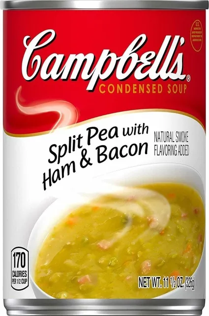 Campbell's Condensed Split Pea with Ham & Bacon Soup 11.5 oz, front of pack