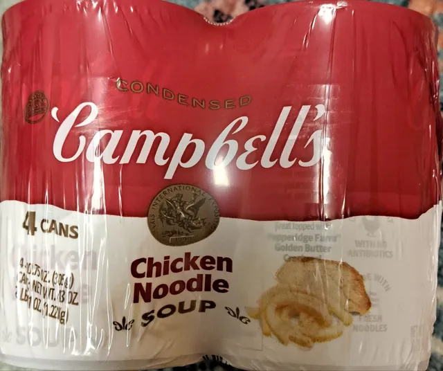 Campbell's Condensed Chicken Noodle Soup 4 × 10.75 oz, front of pack
