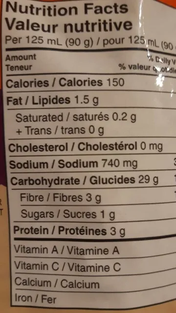Uncle Ben's Bistro Express Oriental Style 250 g, nutrition of pack