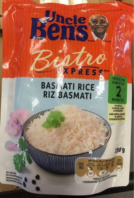 Uncle Ben's Bistro Express Basmati Rice 250 g, front of pack