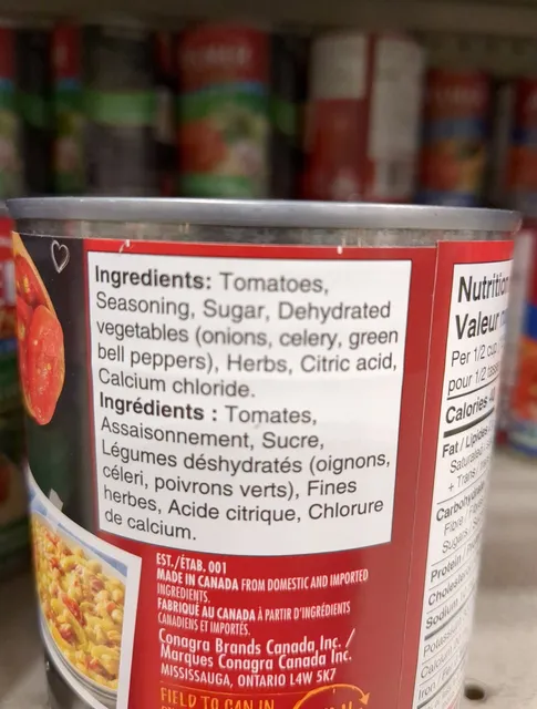 Aylmer Accents Italian Seasonings No Salt Added Chunky Stewed Tomatoes 540 mL, ingredients of pack
