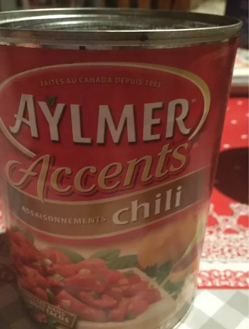 Aylmer Accents Chili Seasonings Diced Stewed Tomatoes 540 mL, front of pack