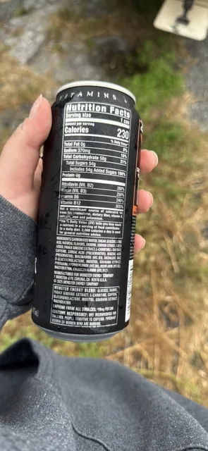Monster Energy Original 16 fl oz, ingredients of pack