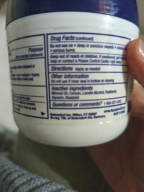 Aquaphor Healing Ointment Advanced Therapy 14 oz, ingredients of pack