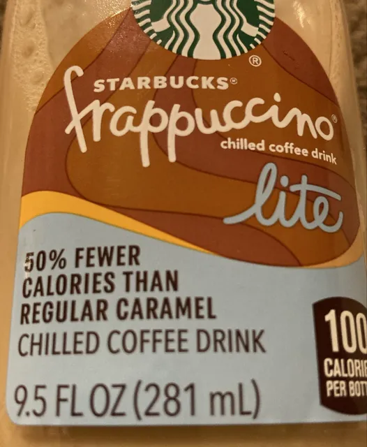 Starbucks Frappuccino Lite Sea Salt Caramel Gelato Chilled Coffee Drink 9.5 fl oz, front of pack