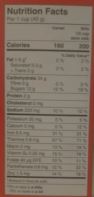 Post Fruity Pebbles 311 g, nutrition of pack